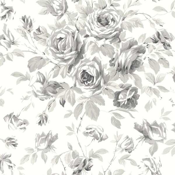 Manhattan Comfort Glendale Manon Charcoal Rose Stitch 33 ft L X 205 in W Wallpaper BR4072-70026 - main